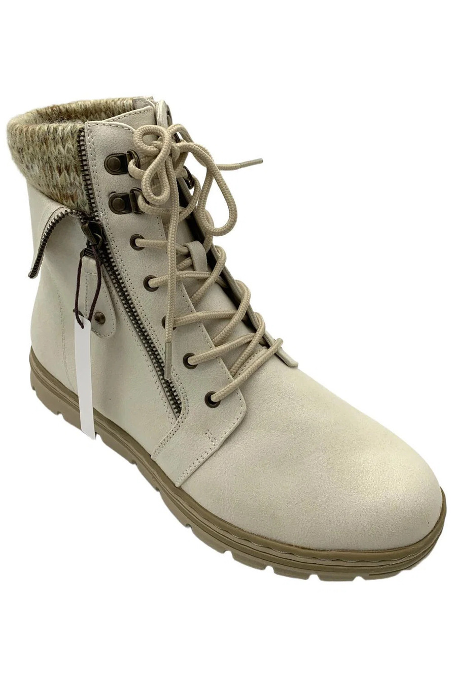 Cliffs Women's Kaylee Zip/Lace-Up Ankle Hiking Boots Winter White - Medium